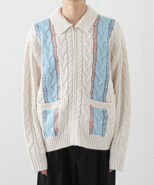 OBEY（オベイ） セーター ニット EZRA ZIP UP CARDIGAN メンズ 