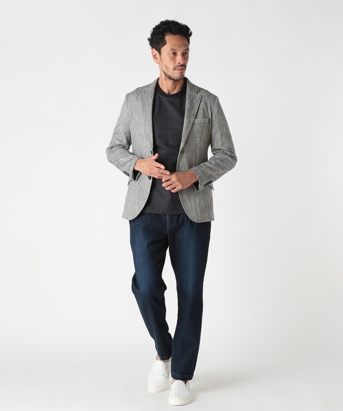 極美品✨MEN'S BIGI 現行 テーラードジャケット リネン 伊生地使用 L MEN'S BIGI（メンズビギ） ジャケット テーラードジャケット リネン調