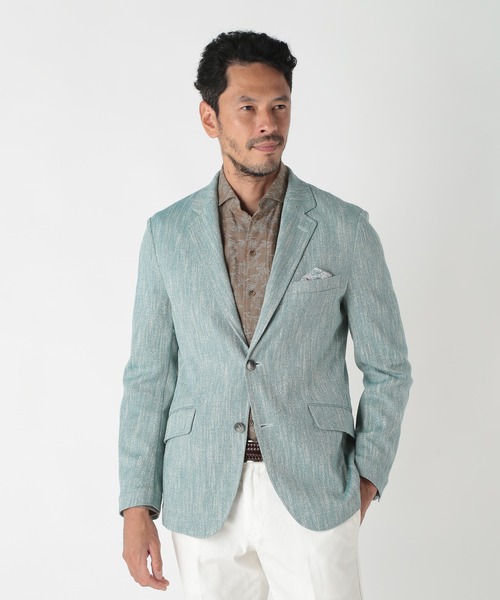 極美品✨MEN'S BIGI 現行 テーラードジャケット リネン 伊生地使用 L MEN'S BIGI（メンズビギ） ジャケット テーラードジャケット リネン調
