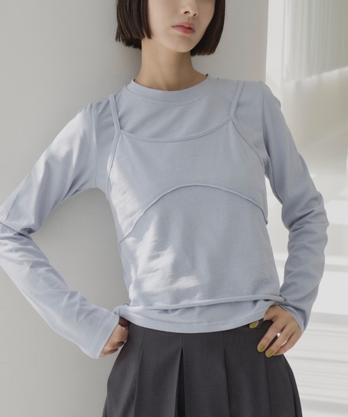 haek tシャツ long sleeve t-shirt camisole set/キャミ付き