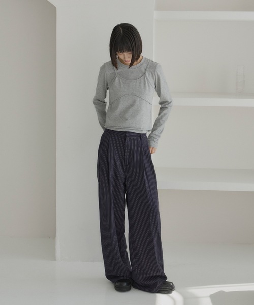 haek tシャツ long sleeve t-shirt camisole set/キャミ付き