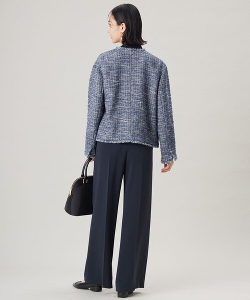 自由区 ファンシー ツイード ジャケット 大きいサイズ 44 自由区