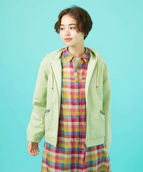 パーカー I LOVE COLOR コットン裏毛ジップパーカー レディース