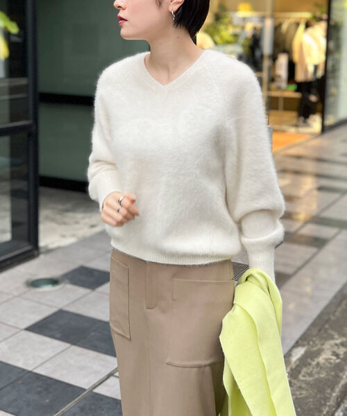 「NOLLEY'S」 ノースリーブニット 38 オフホワイト レディース ノーリーズ NOLLEY'S 《手洗い可能》肩フリルノースリーブプル