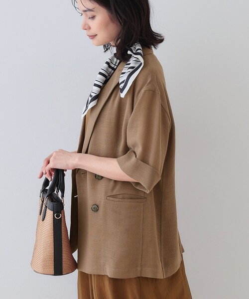 【yuki.t.t 】【未使用タグ付き】INDIVI リネンジャケット 日本製／SETUP可能／麻100％】カーディガンライクジャケット