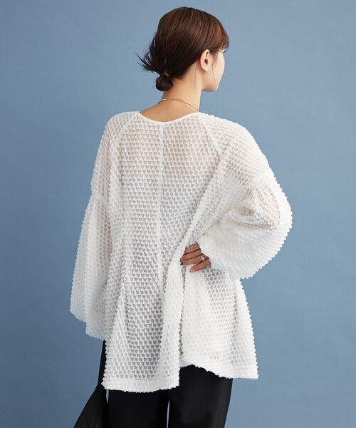 mystic ブラウス シャツ フリンジシェイプチュニック レディース