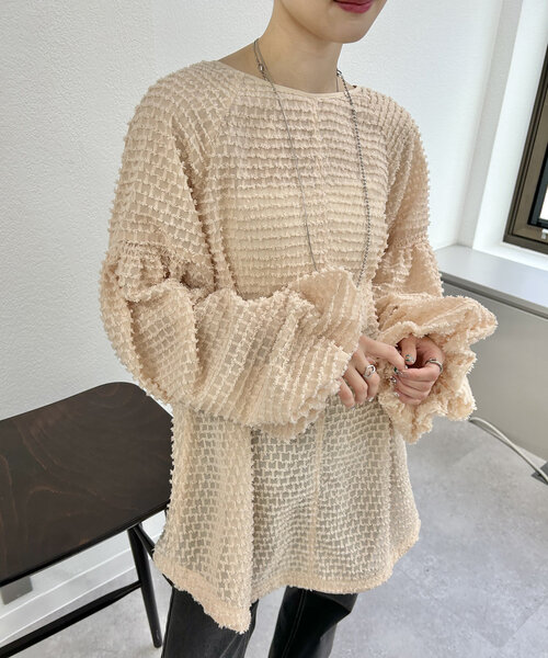 mystic ブラウス シャツ フリンジシェイプチュニック レディース
