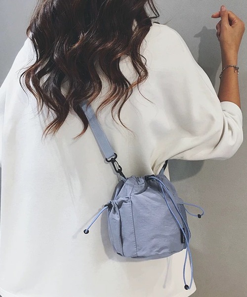 k*i様 パープル メッシュポケット付き サコッシュバッグ pumpkin port ショルダーバッグ バッグ Wメッシュポケット付き
