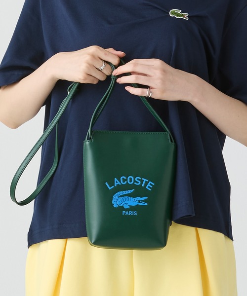 最終値下げ LACOSTE ショルダーバッグ ミニ 型押しロゴグラフィック バッグ バッグ