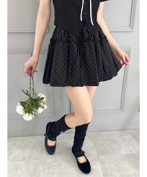 ★韓国発★ ヨニード ドット×フリル ギャザースカート ドットフリルギャザースカート – WEGO ONLINE STORE