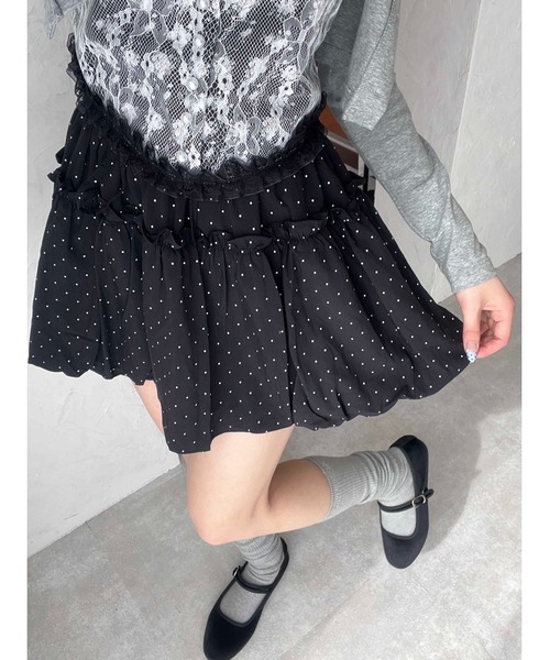 ★韓国発★ ヨニード ドット×フリル ギャザースカート ドットフリルギャザースカート – WEGO ONLINE STORE