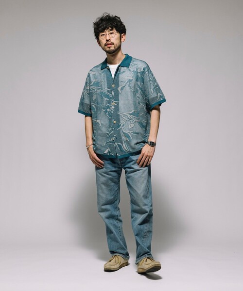 カーディガン 総柄 メッシュ編み ニットシャツ ショートスリーブ メンズ | FREAK'S STORE | 21