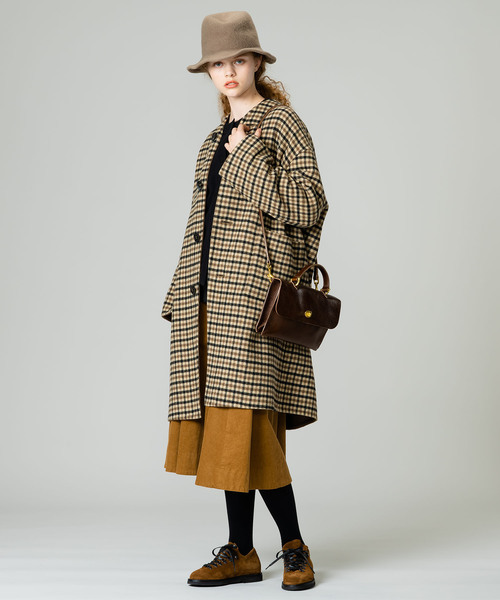 「LE GLAZIK」 ノーカラーコート 36 ブラウン レディース_画像5