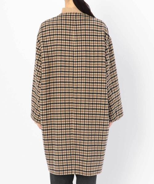 「LE GLAZIK」 ノーカラーコート 36 ブラウン レディース_画像7