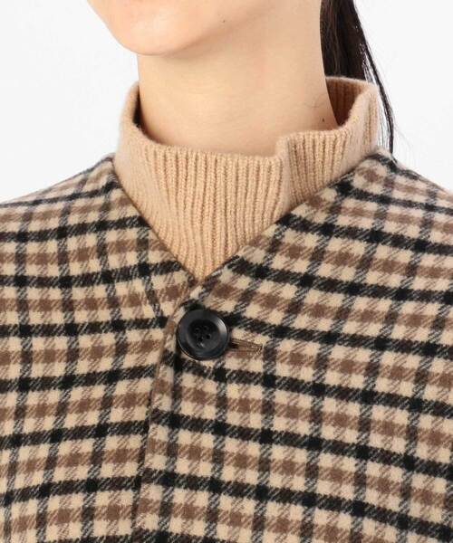 「LE GLAZIK」 ノーカラーコート 36 ブラウン レディース_画像9