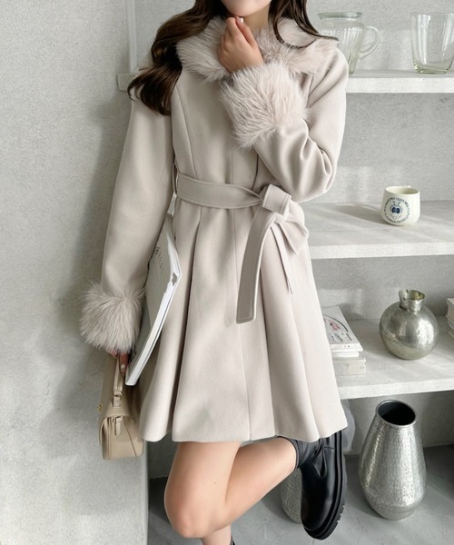 Ada. コート チェスターコート ウエストリボン 取り外し可能 フェイク