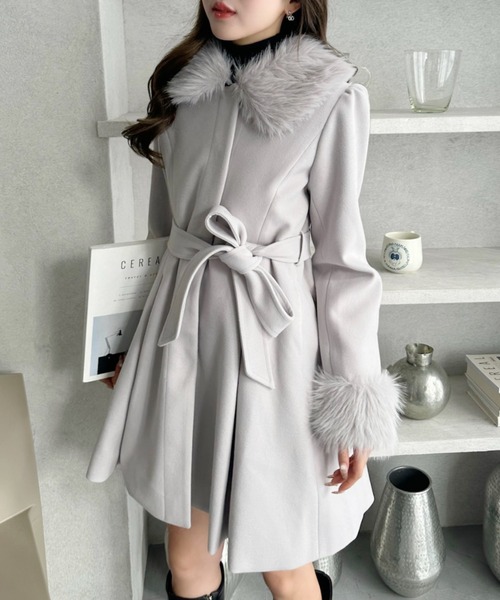 Ada. コート チェスターコート ウエストリボン 取り外し可能 フェイク