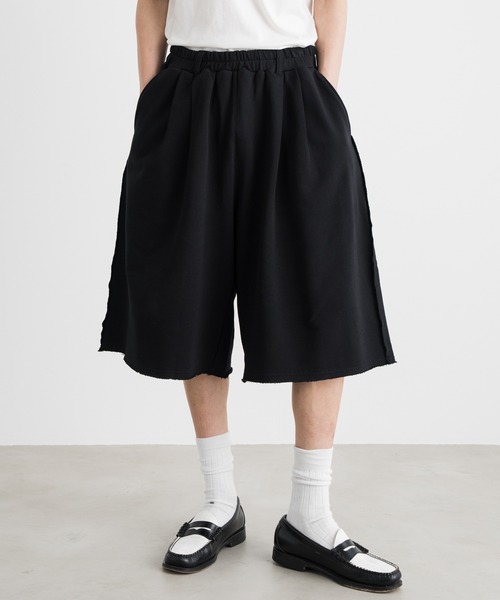 SINSS ワイドパンツ スウェットパンツ ジャージ Two tuck sweat shorts