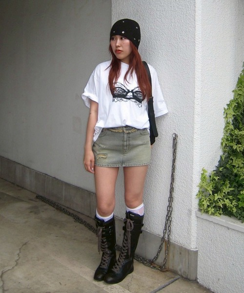 ACLENT（アクレント） デニムスカート ローライズダメージデニムミニ