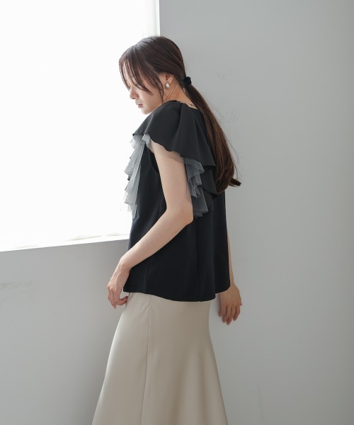 BAB tシャツ イレヘムラッフルデザインカットソー レディース