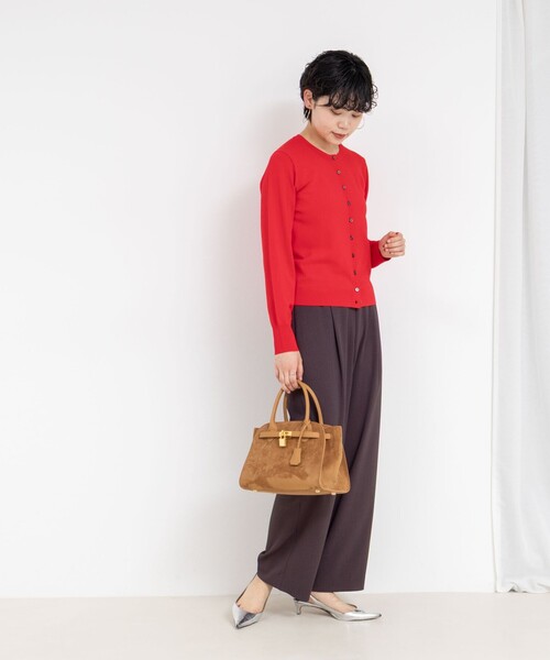 極美品　Rene ルネ　アンサンブル　五分丈　半袖　ビジュー　赤　ボーダー　M 極美品 Rene ルネ アンサンブル 五分丈 半袖 ビジュー 赤 ボーダー M