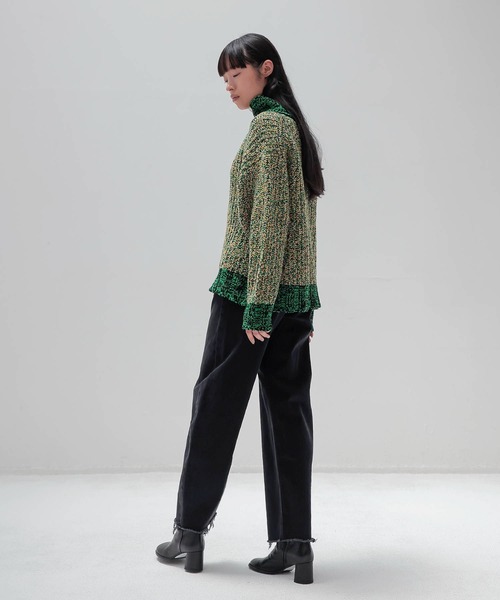 ワイドパンツ ジーンズ デニム デニムパンツ YANUK / LAURA Curve Tapered(カーブテーパードデニム 57153299)の画像