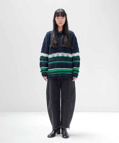 ワイドパンツ ジーンズ デニム デニムパンツ YANUK / LAURA Curve Tapered(カーブテーパードデニム 57153299)の画像