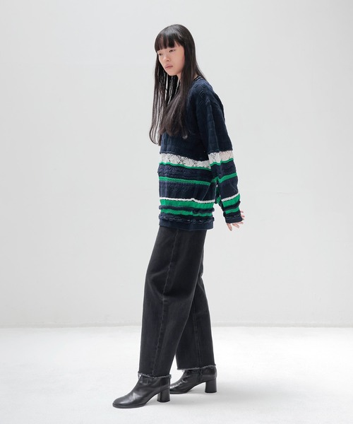 ワイドパンツ ジーンズ デニム デニムパンツ YANUK / LAURA Curve Tapered(カーブテーパードデニム 57153299)の画像