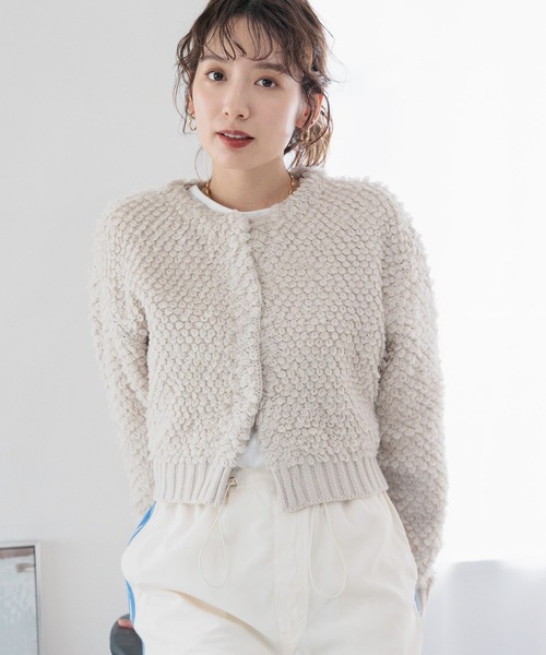 「LEPSIM」 ニットカーディガン FREE アイボリー レディース_画像2