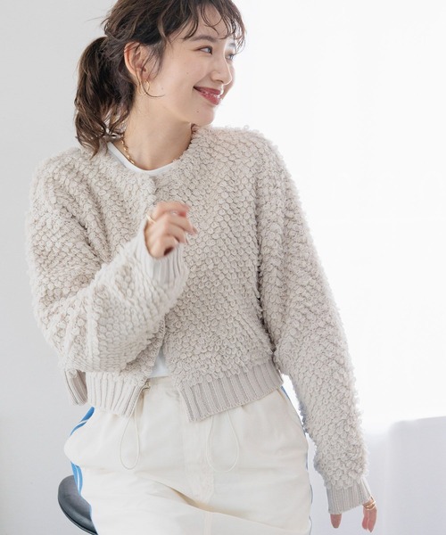 「LEPSIM」 ニットカーディガン FREE アイボリー レディース_画像3
