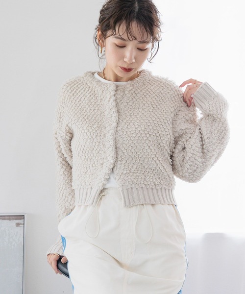 「LEPSIM」 ニットカーディガン FREE アイボリー レディース_画像4