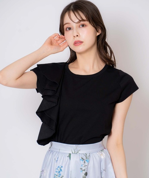 tシャツ アシメフリルカットソー レディース