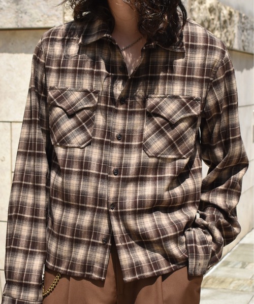 Noen（ノエン） シャツ ウエスタンシャドーチェックシャツ メンズ