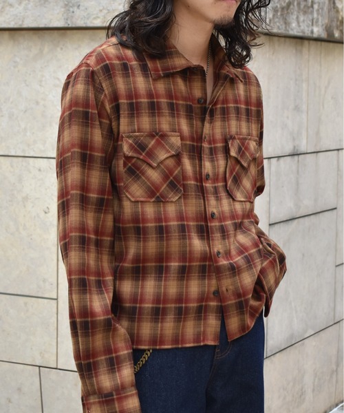 leno＆co チェックシャツ Noen（ノエン） シャツ ウエスタンシャドーチェックシャツ メンズ