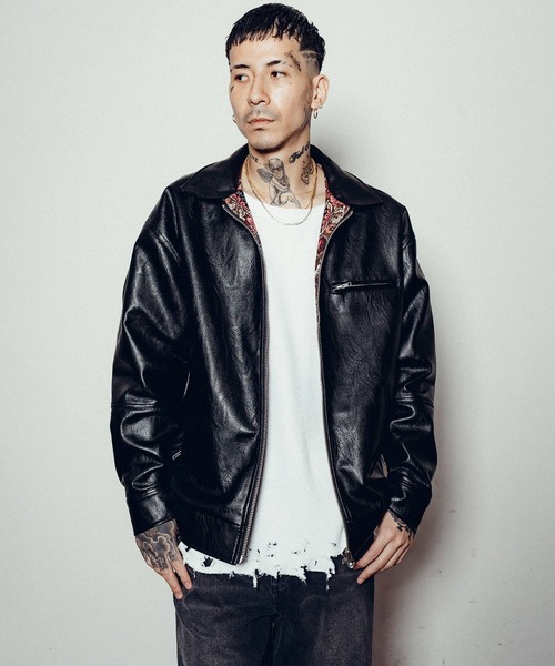 ジャン様 Subciety 革ジャン ライダース Single riders jacket メンズ