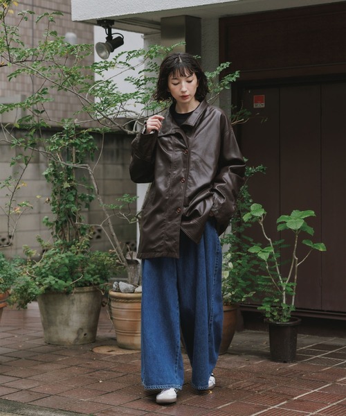 AO2 ブルゾン アウター Faux Leather Basic Half Coat / フェイク