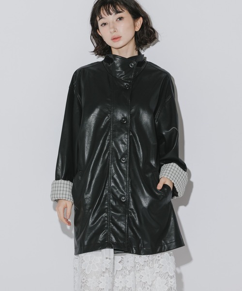 AO2 ブルゾン アウター Faux Leather Basic Half Coat / フェイク