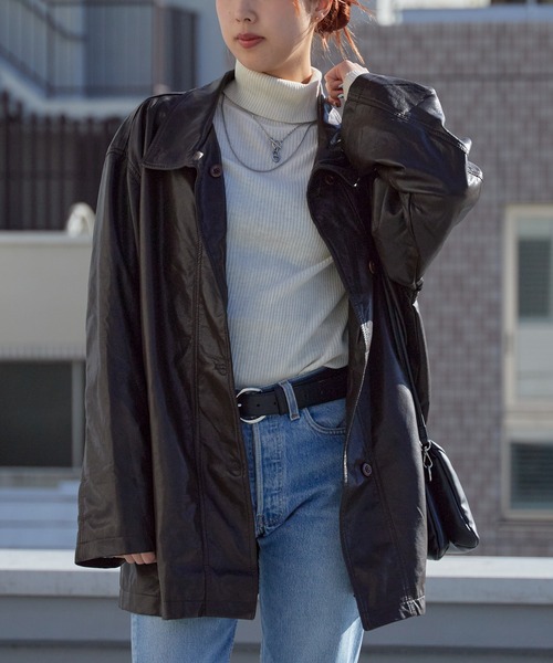 AO2 ブルゾン アウター Faux Leather Basic Half Coat / フェイク