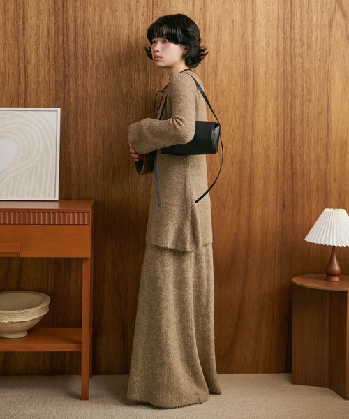 セットアップ button slit knit set up /フロントボタンスリットニット