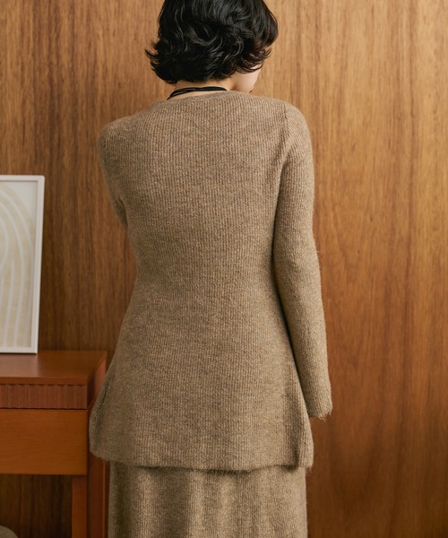 セットアップ button slit knit set up /フロントボタンスリットニット