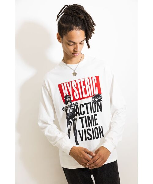 HYSTERIC GLAMOUR ホワイト長袖Tシャツ　ヒステリックグラマー HYSTERIC GLAMOUR（ヒステリックグラマー） 長袖Tシャツ LARGE