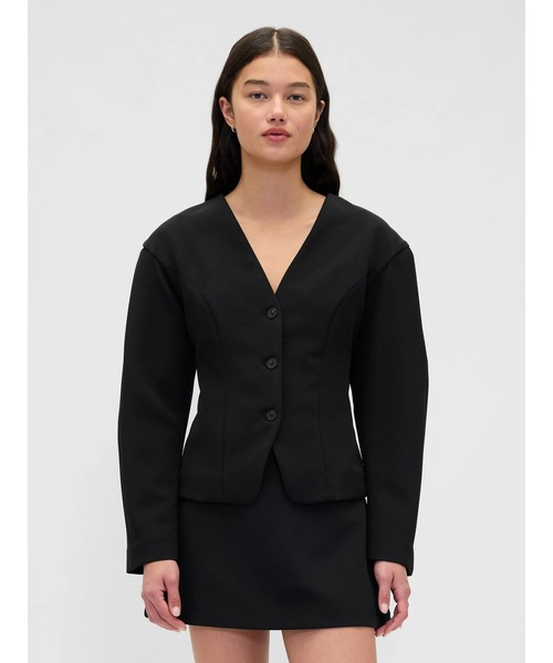 GAP（ギャップ） ジャケット ノーカラージャケット バイストレッチ
