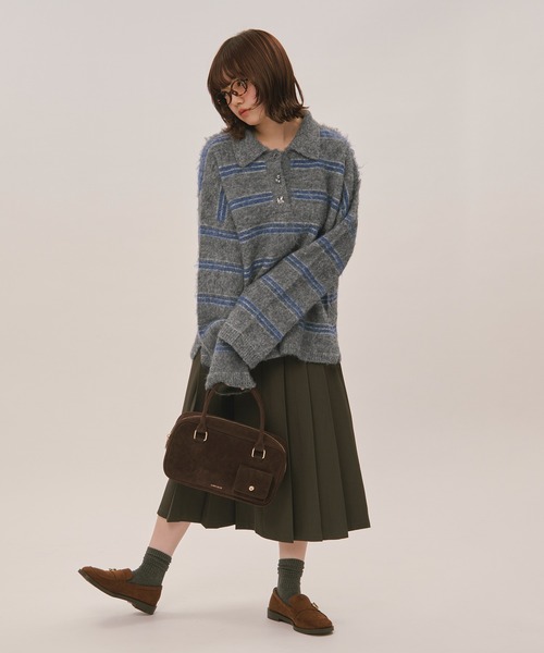 loin nuit ニット セーター striped pattern button knit / ストライプ