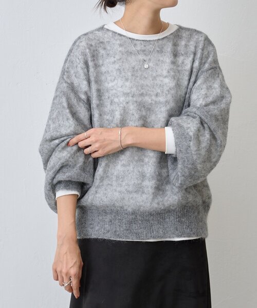 BEARDSLEY（ビアズリー） ニット セーター シアーモヘア袖パフプル