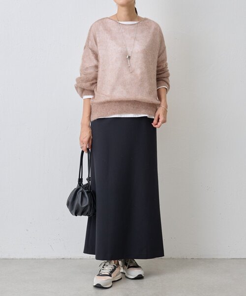 BEARDSLEY（ビアズリー） ニット セーター シアーモヘア袖パフプル