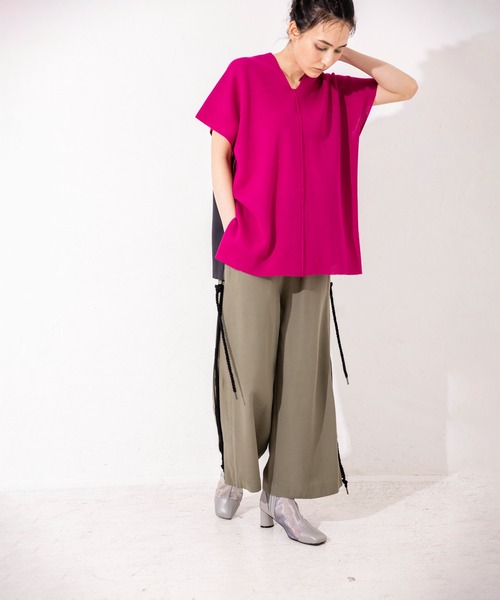 「OSMOSIS」 「loaf LE TRICOT」ノースリーブニット ONE SIZE ブルー レディース_画像2