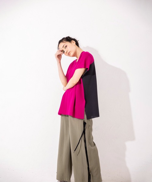 「OSMOSIS」 「loaf LE TRICOT」ノースリーブニット ONE SIZE ブルー レディース_画像3