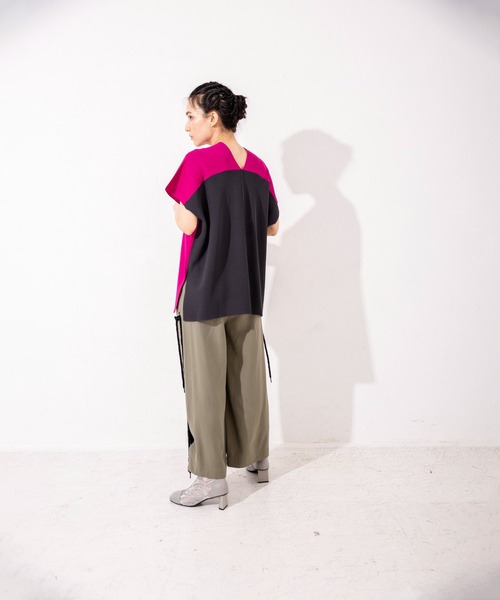 「OSMOSIS」 「loaf LE TRICOT」ノースリーブニット ONE SIZE ブルー レディース_画像4