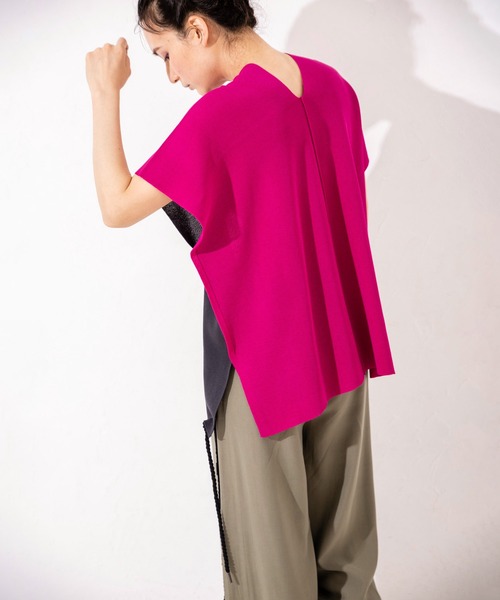 「OSMOSIS」 「loaf LE TRICOT」ノースリーブニット ONE SIZE ブルー レディース_画像7