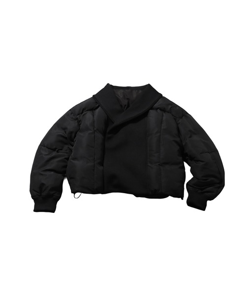 antiqua（アンティカ） コート アウター 異素材リブ切替中綿ジャケット